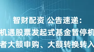 智财配资 公告速递：华安红利机遇股票发起式基金暂停机构投资者大额申购、大额转换转入及大额定期定额投资